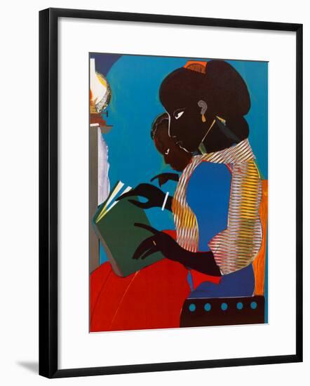 Lamp-Brown V-Romare Bearden-Framed Art Print