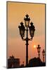 Lamp Posts at Sunset, Paris, France-Russ Bishop-Mounted Photographic Print