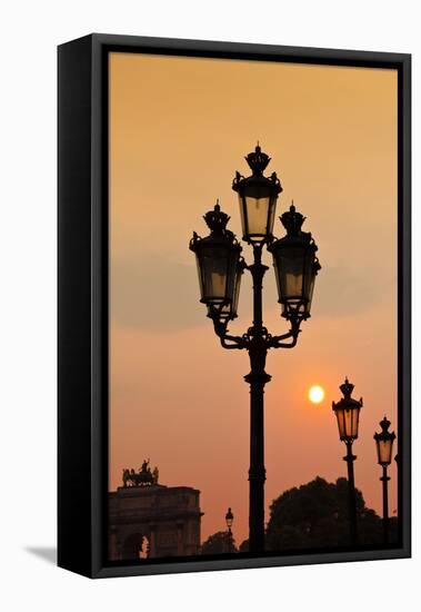 Lamp Posts at Sunset, Paris, France-Russ Bishop-Framed Premier Image Canvas