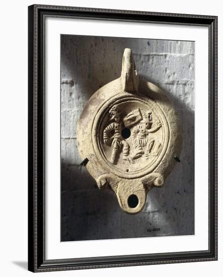 Lamp, Relief with Ending of Gladiatorial Combat: Loser Raising His Left Hand as Request for Mercy-null-Framed Giclee Print