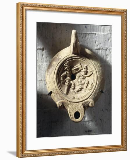 Lamp, Relief with Ending of Gladiatorial Combat: Loser Raising His Left Hand as Request for Mercy-null-Framed Giclee Print