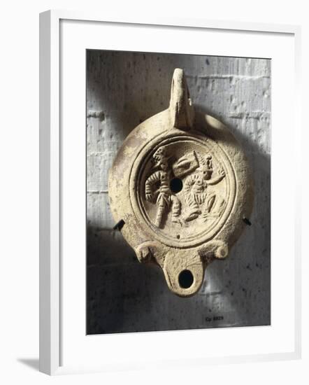 Lamp, Relief with Ending of Gladiatorial Combat: Loser Raising His Left Hand as Request for Mercy-null-Framed Giclee Print