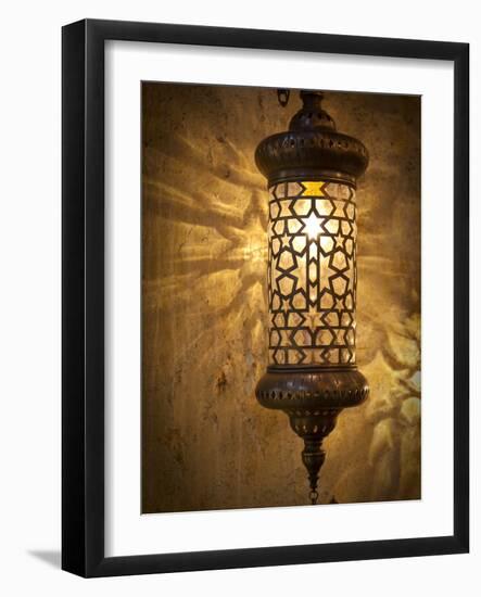 Lamps and Lanterns in Shop in the Grand Bazaar, Istanbul, Turkey-Jon Arnold-Framed Photographic Print