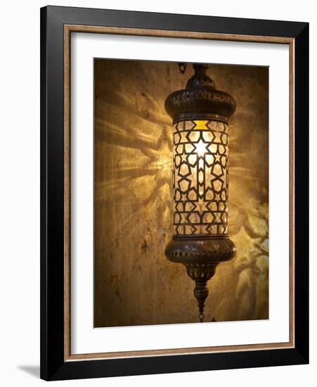 Lamps and Lanterns in Shop in the Grand Bazaar, Istanbul, Turkey-Jon Arnold-Framed Photographic Print