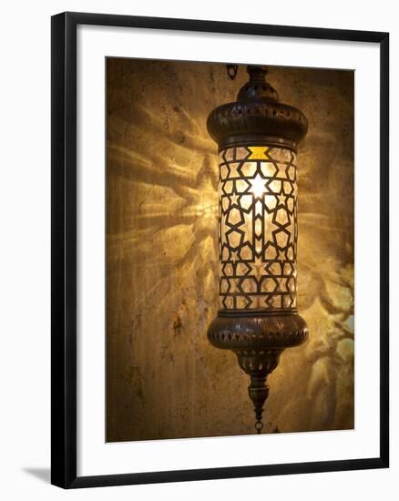 Lamps and Lanterns in Shop in the Grand Bazaar, Istanbul, Turkey-Jon Arnold-Framed Photographic Print