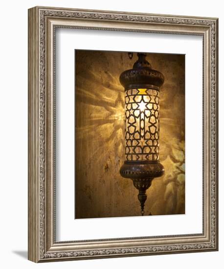 Lamps and Lanterns in Shop in the Grand Bazaar, Istanbul, Turkey-Jon Arnold-Framed Photographic Print