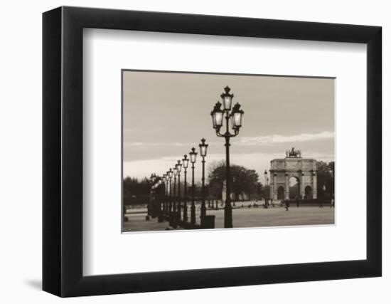Lamps at Night Musee du Louvre-Christian Peacock-Framed Art Print