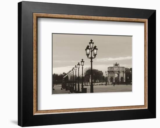 Lamps at Night Musee du Louvre-Christian Peacock-Framed Art Print