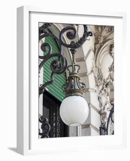 Lamps on street Diagonal Norte in the Microcentro. Buenos Aires, capital of Argentina.-Martin Zwick-Framed Photographic Print