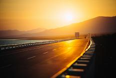 View of Empty Road at Sunset-Lamzeon-Photographic Print