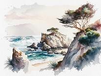 Sea and Beach Watercolor I-Lana Kristiansen-Art Print