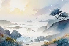 California Coast Watercolor-Lana Kristiansen-Art Print