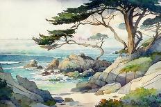 Sea and Beach Watercolor I-Lana Kristiansen-Art Print