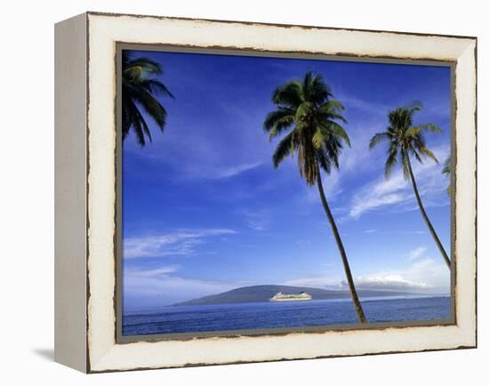 Lanai from Laahaina, Hawaii, USA-Michael DeFreitas-Framed Premier Image Canvas