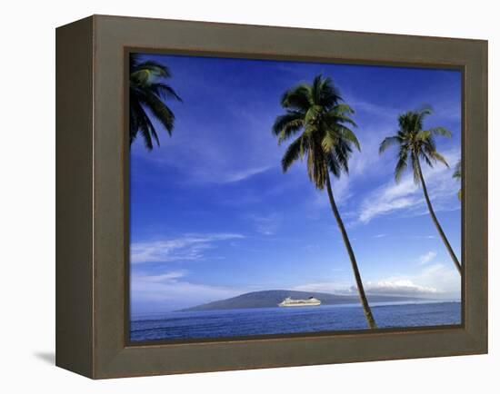 Lanai from Laahaina, Hawaii, USA-Michael DeFreitas-Framed Premier Image Canvas