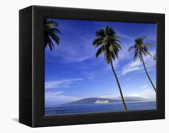 Lanai from Laahaina, Hawaii, USA-Michael DeFreitas-Framed Premier Image Canvas