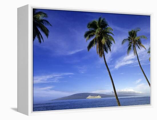 Lanai from Laahaina, Hawaii, USA-Michael DeFreitas-Framed Premier Image Canvas