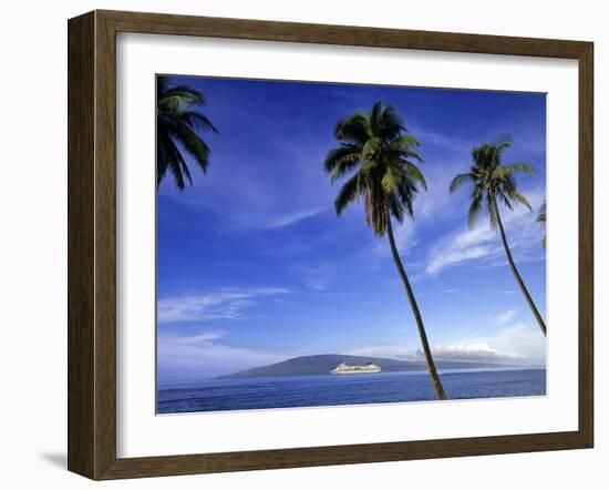 Lanai from Laahaina, Hawaii, USA-Michael DeFreitas-Framed Photographic Print