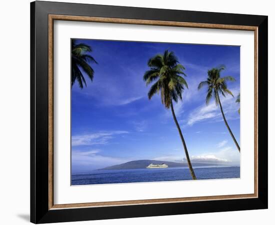 Lanai from Laahaina, Hawaii, USA-Michael DeFreitas-Framed Photographic Print