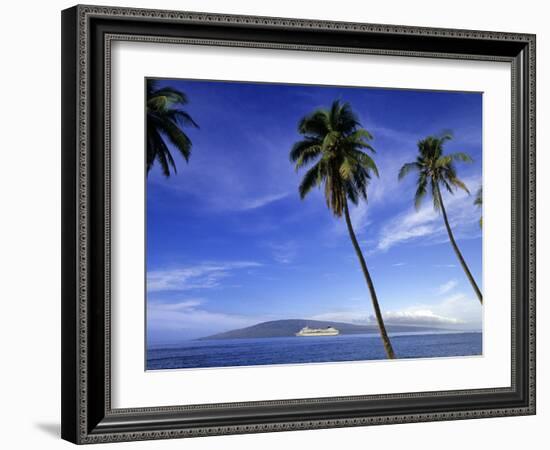 Lanai from Laahaina, Hawaii, USA-Michael DeFreitas-Framed Photographic Print