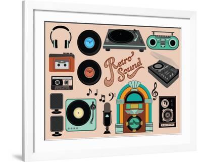 Retro Sound - Set of Music-Related Objects and Clip Art