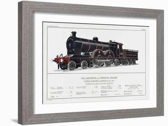 Lancashire and Yorkshire Railway Express Loco No 1406-W.j. Stokoe-Framed Art Print