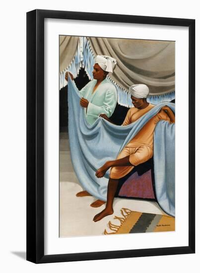 Lancashire Cotton Goods for India, from the Series 'Empire Building Makes Busy Factories', 1930-Keith Henderson-Framed Giclee Print