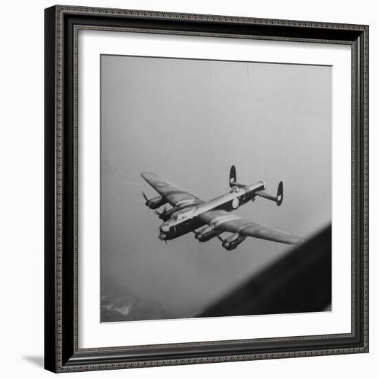 Lancaster Bomber in Flight-null-Framed Photographic Print
