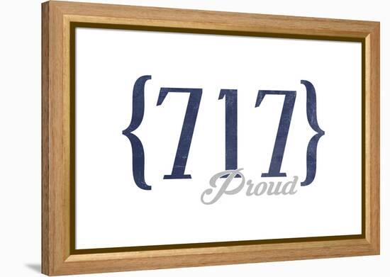 Lancaster, Pennsylvania - 717 Area Code (Blue)-Lantern Press-Framed Stretched Canvas