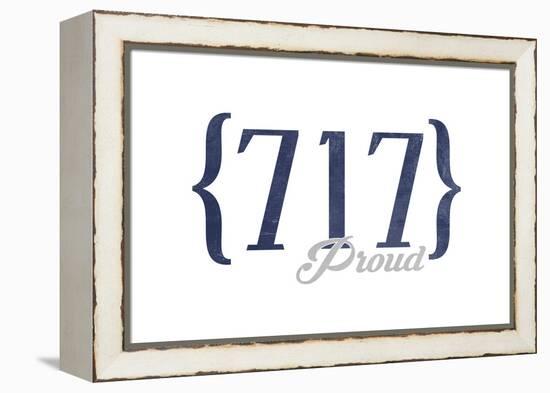 Lancaster, Pennsylvania - 717 Area Code (Blue)-Lantern Press-Framed Stretched Canvas