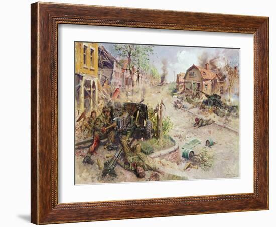 Lance Sergeant J. D Baskeyfield VC (Oil on Canvas)-Terence Cuneo-Framed Giclee Print