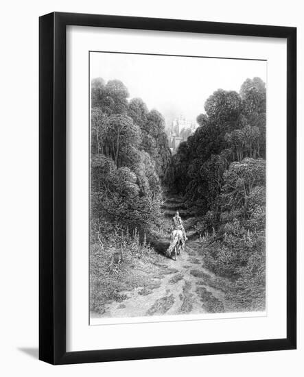 Lancelot Approaches Castle at Astolat, Illustration from 'Idylls of King' by Alfred Tennyson-Gustave Doré-Framed Giclee Print