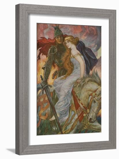 Lancelot Bears Off Guenevere-Henry Justice Ford-Framed Giclee Print