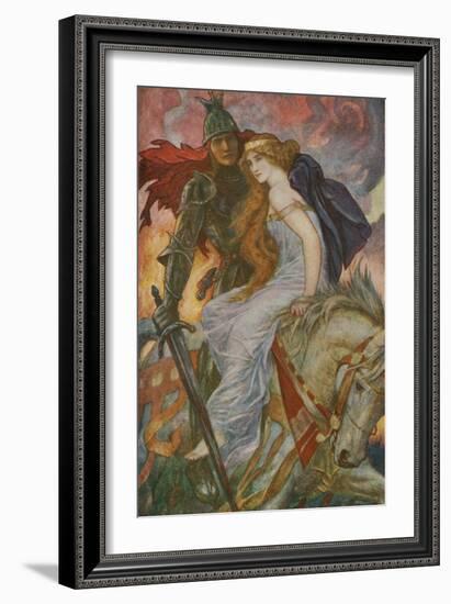 Lancelot Bears Off Guenevere-Henry Justice Ford-Framed Giclee Print