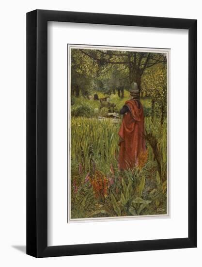 Lancelot Mourns for Elaine the "Lily-Maid of Astolat" Otherwise Known as the Lady of Shalott-Eleanor Fortescue Brickdale-Framed Photographic Print