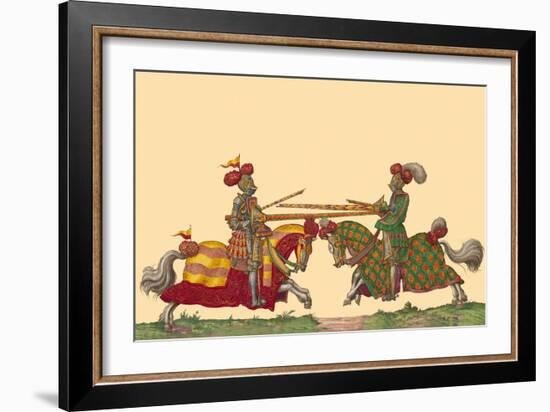 Lances at the Thrust Between Knights-Hector Mair Paulus-Framed Art Print