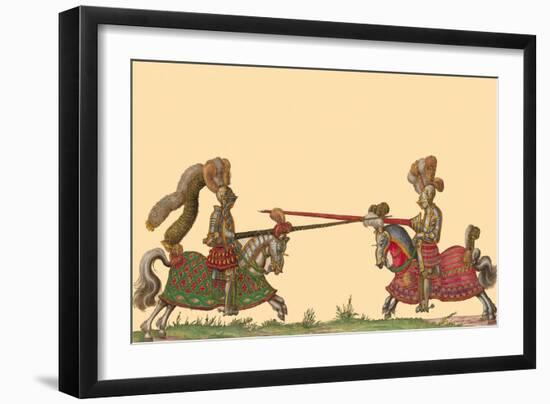 Lances at the Thrust Between Knights-Hector Mair Paulus-Framed Art Print