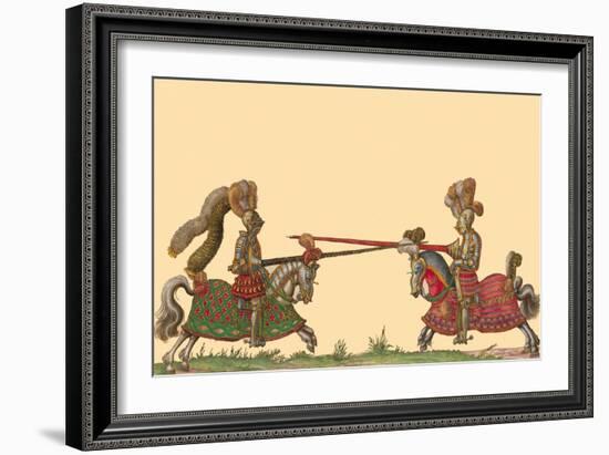 Lances at the Thrust Between Knights-Hector Mair Paulus-Framed Art Print