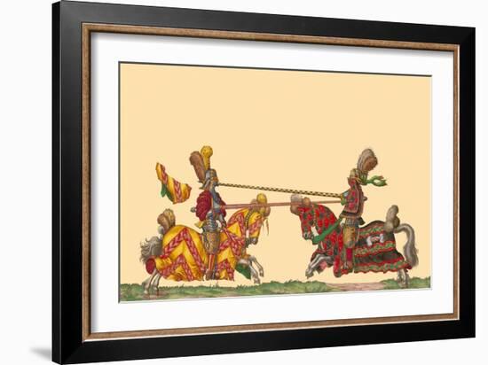 Lances at the Thrust Between Knights-Hector Mair Paulus-Framed Art Print