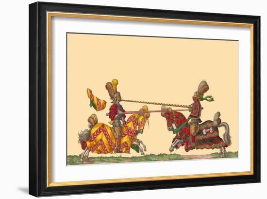 Lances at the Thrust Between Knights-Hector Mair Paulus-Framed Art Print