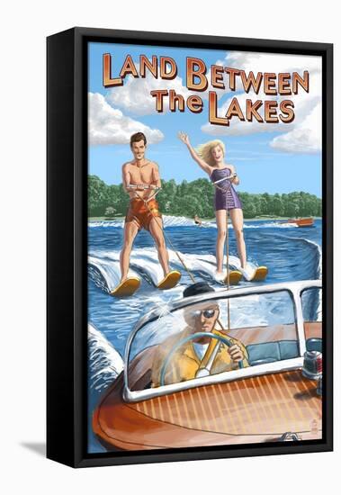 Land Between the Lakes, Kentucky - Water Skiing-Lantern Press-Framed Stretched Canvas