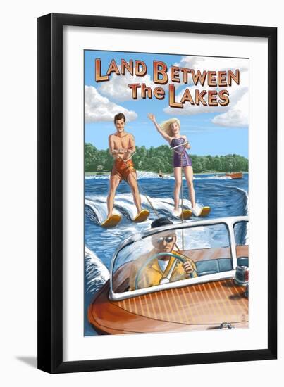 Land Between the Lakes, Kentucky - Water Skiing-Lantern Press-Framed Art Print