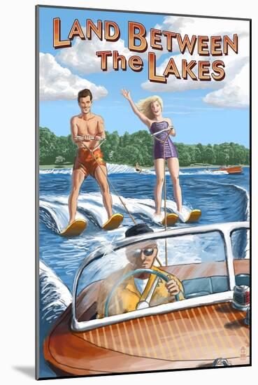 Land Between the Lakes, Kentucky - Water Skiing-Lantern Press-Mounted Art Print