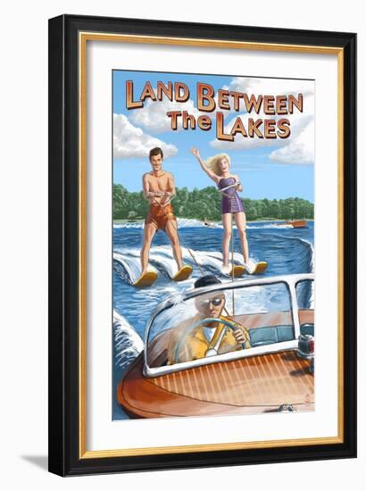 Land Between the Lakes, Kentucky - Water Skiing-Lantern Press-Framed Art Print