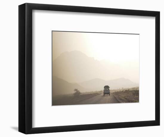 Land Cruiser Driving Along Dusty Road, Between Zagora and Tata, Morocco, North Africa, Africa-Jane Sweeney-Framed Photographic Print