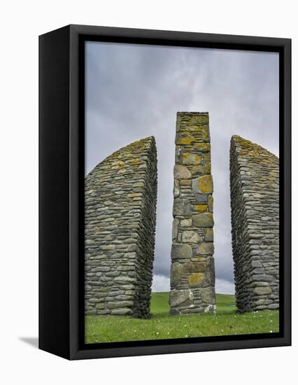 Land Raiders Monument Near Coll and Gress, Isle of Lewis, Scotland-Martin Zwick-Framed Premier Image Canvas