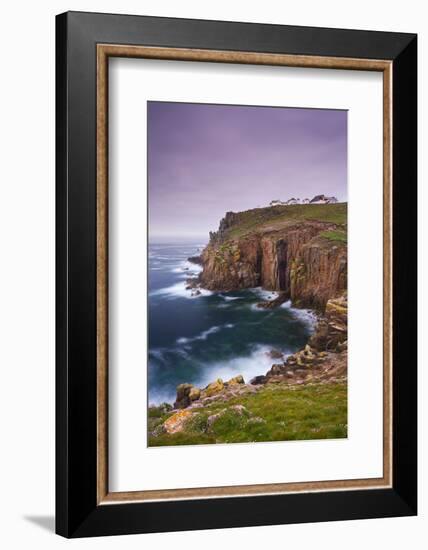 Land's End clifftops and hotel, Cornwall, England, UK. Spring (May) 2009. N/A-Adam Burton-Framed Photographic Print