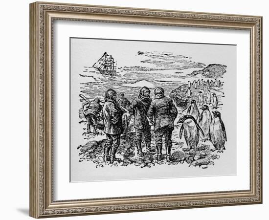 Landed on a Small Island Inhabited by Myriads of Penguins, C1918-null-Framed Giclee Print