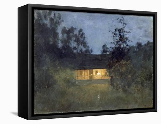 Landhaus in der Abenddämmerung. 1890-er Jahre-Isaak Iljitsch Lewitan-Framed Premier Image Canvas