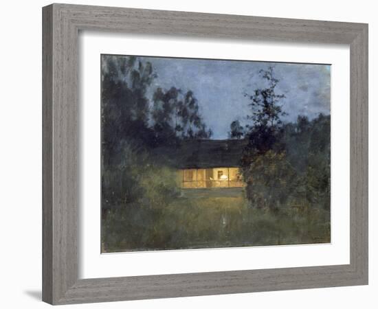 Landhaus in der Abenddämmerung. 1890-er Jahre-Isaak Iljitsch Lewitan-Framed Giclee Print